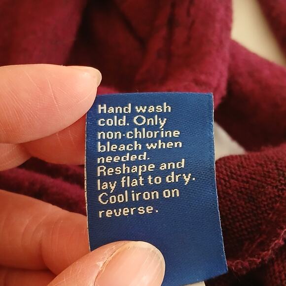 Apt. 9 Women’s L Burgundy Sweater Dress Knit Long Sleeve Wrap Tie Waist NWT - Picture 9 of 15